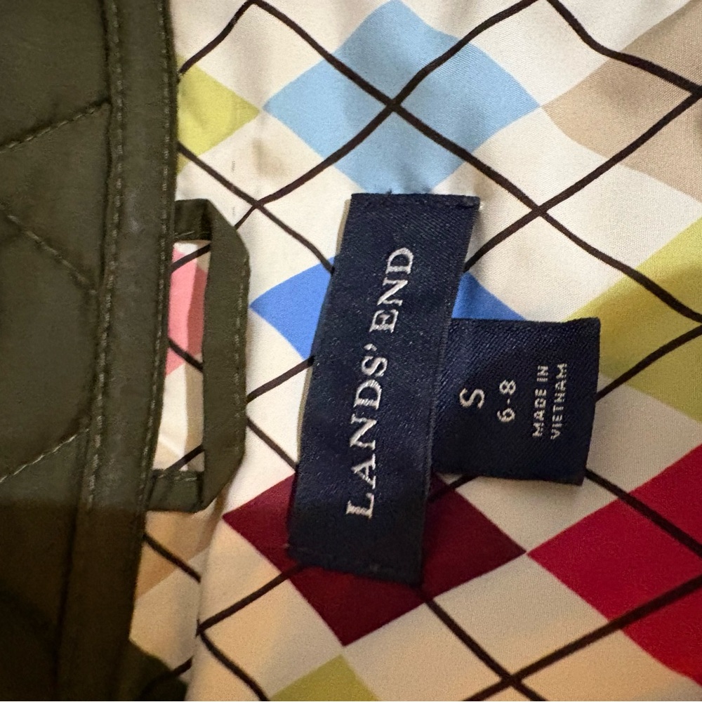 Lands' End Women’s olive Green Quilted Jacket - Picture 3 of 3